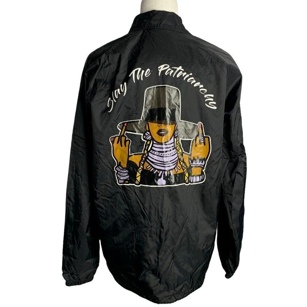GRL TRBL WildFang Coaches Jacket Windbreaker S Black Slay The Patriarchy
